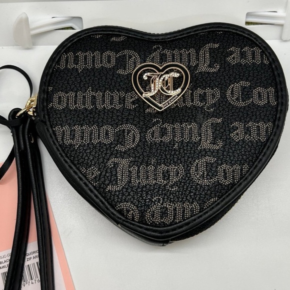 Juicy Couture Flawless Heart Logo Zip Around Coin Change Purse Wristlet NWT Y2K - Picture 1 of 5